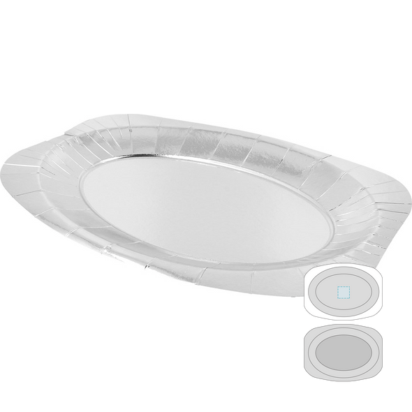 Kartong Silver Oval Bricka